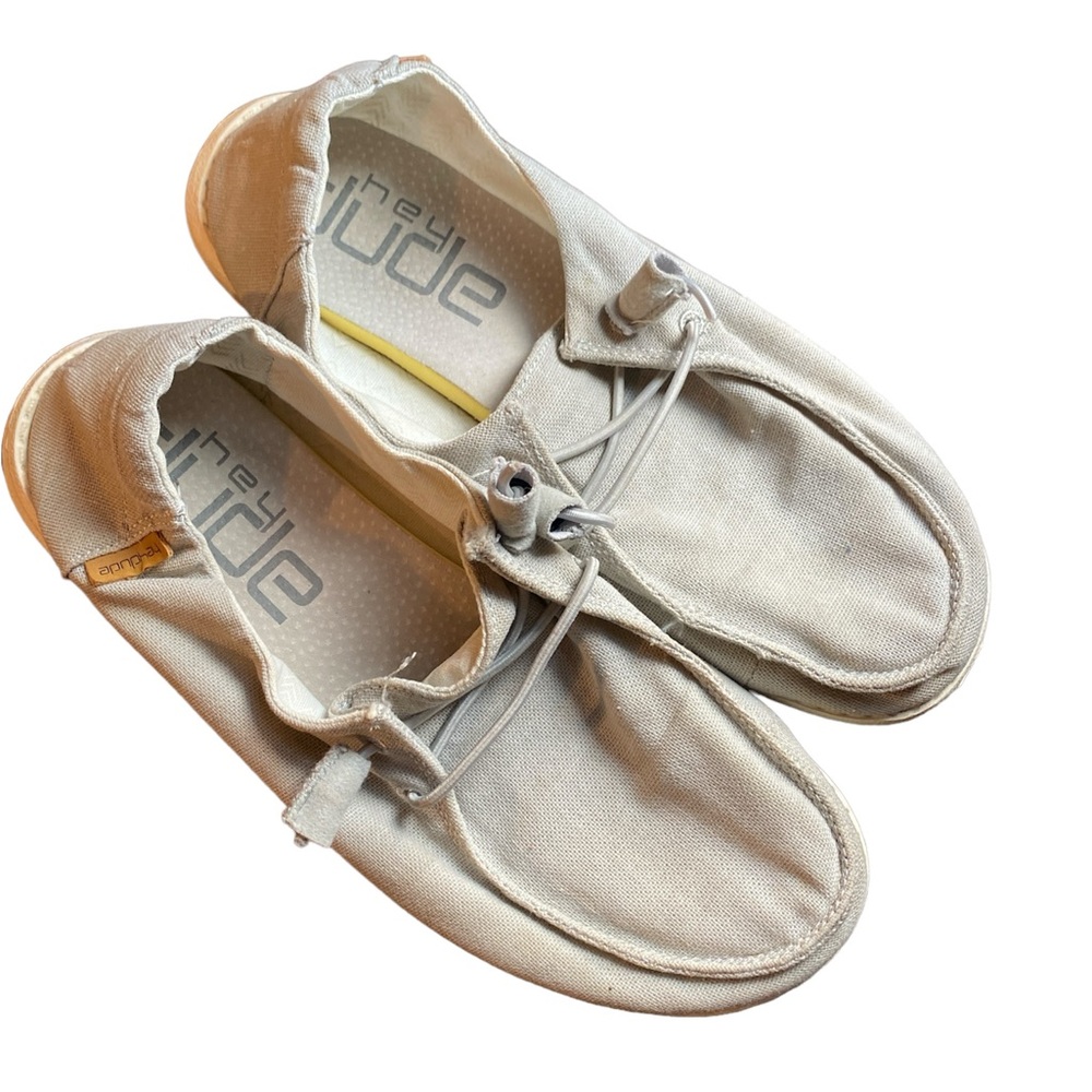Hey Dude Women's Size 6 (Youth 5) Light Gray Chambray Loafers